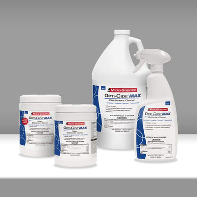Micro-Scientific bottle on clinical supply cart ready for use