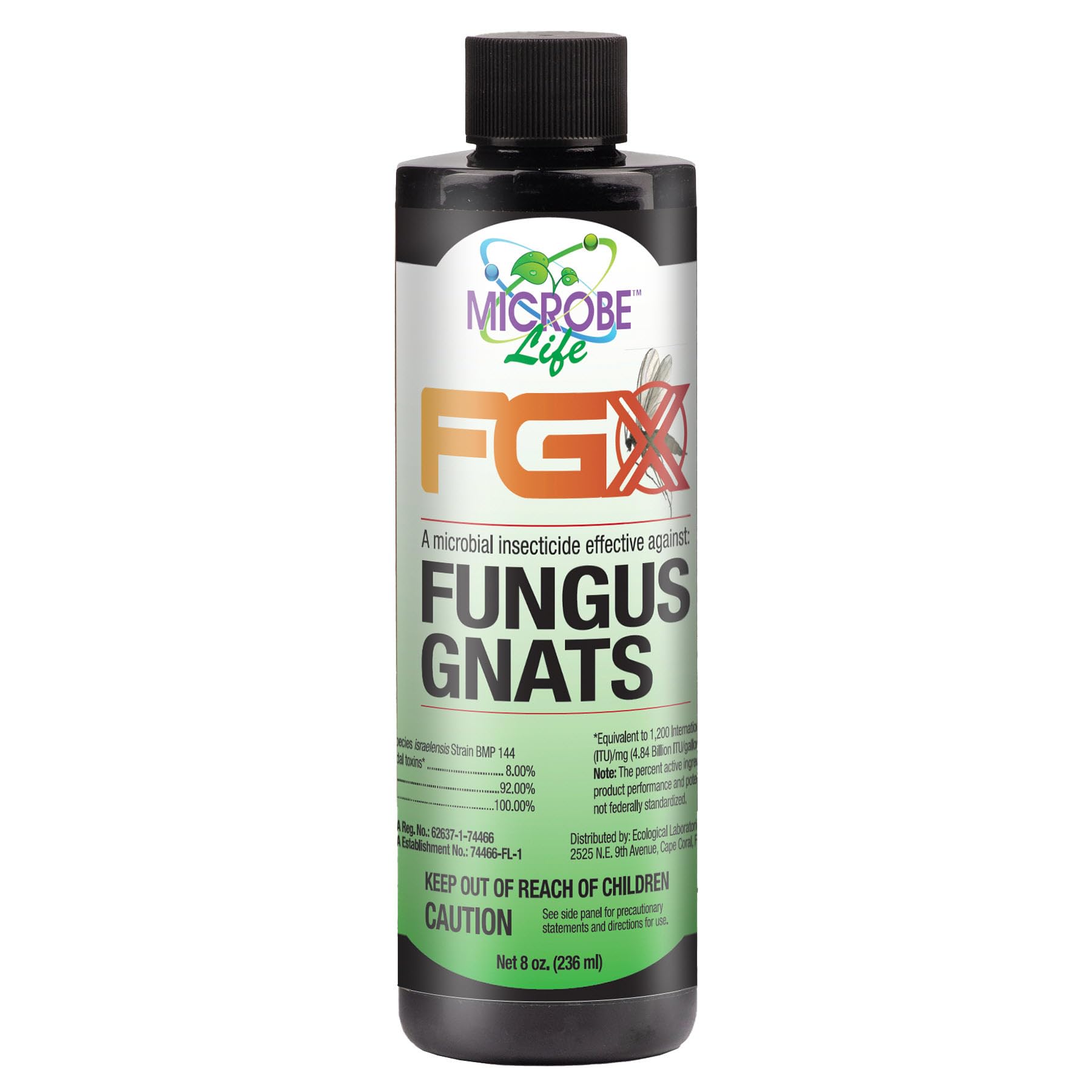 Microbe Life Hydroponics FGX frente del empaque mostrando volumen y uso seguro