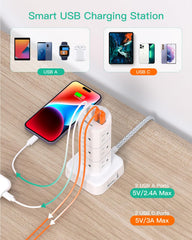 Mifaso acercamiento a los puertos USB-C para carga rápida y segura