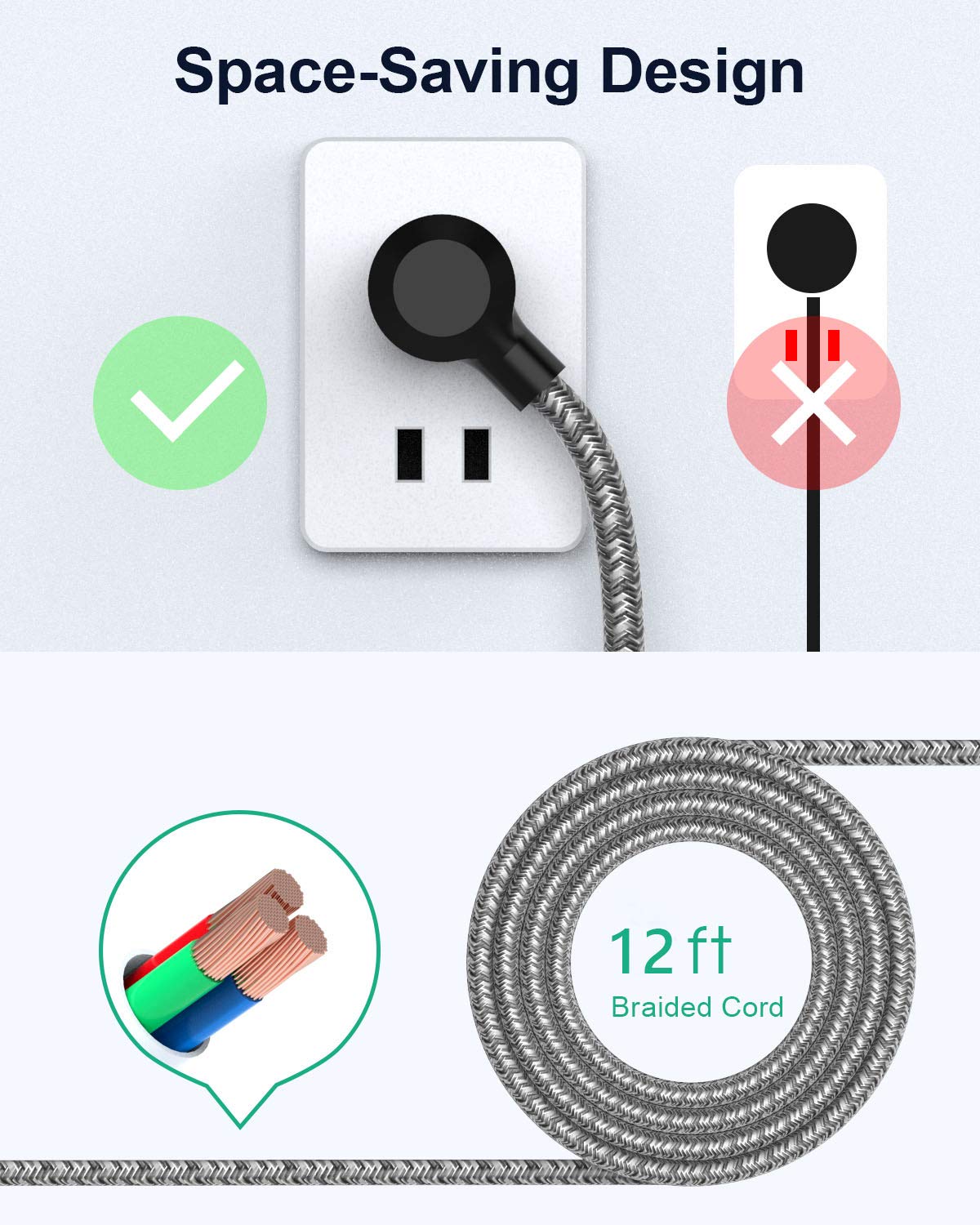 Mifaso regleta en escritorio alimentando ordenador y periféricos eficientemente