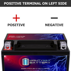 Mighty Max Battery vista lateral mostrando dimensiones, encaje preciso