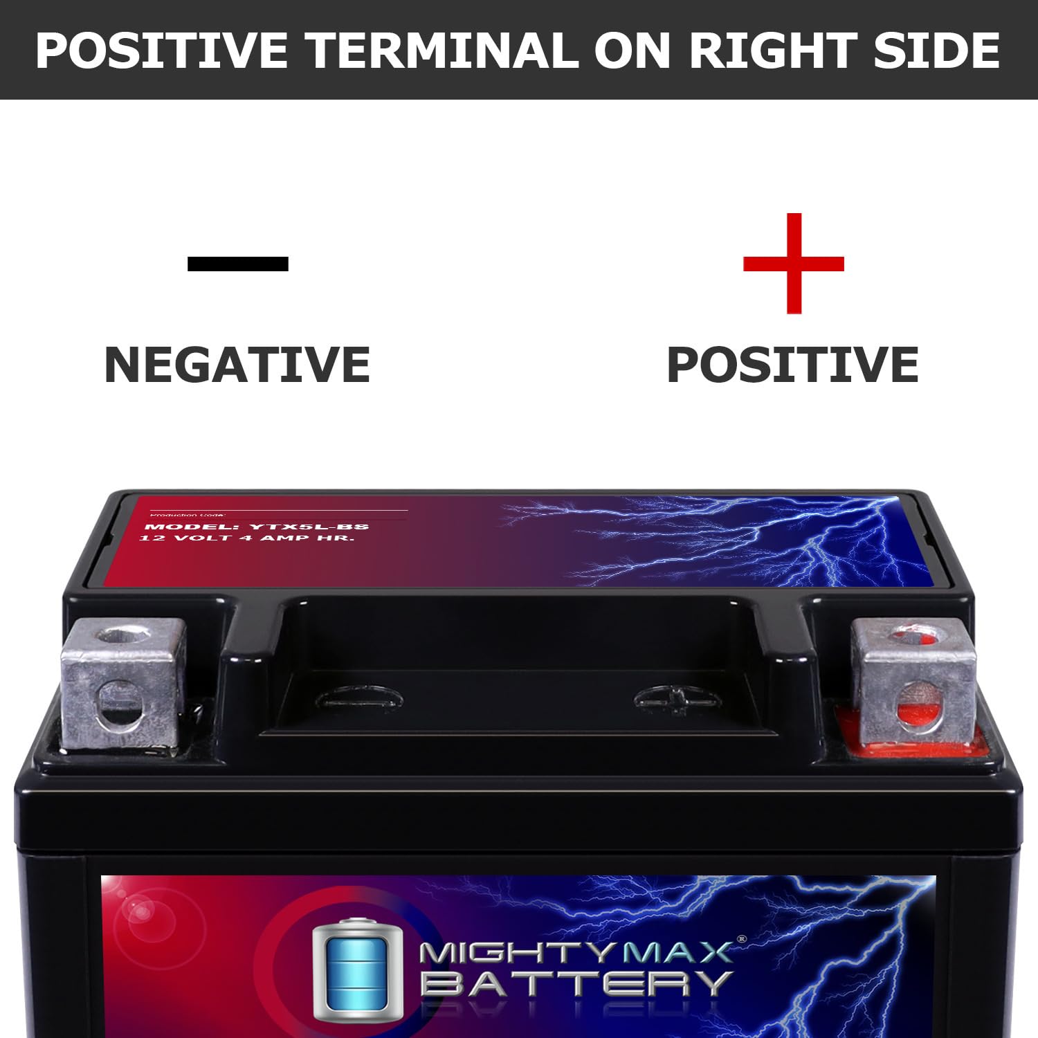 Mighty Max Battery vista lateral con dimensiones para comprobar ajuste