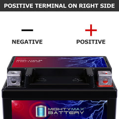 Mighty Max Battery vista lateral con dimensiones para comprobar ajuste