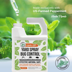 Mighty Mint pulverizando césped, reduce insectos alrededor del jardín