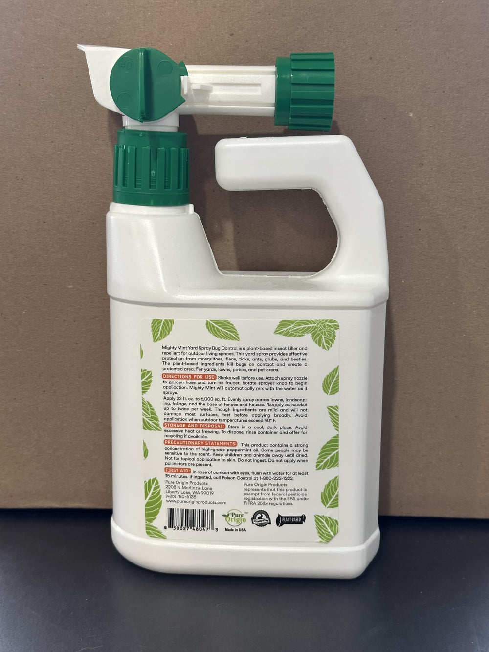 Mighty Mint área de porche tratada con spray, ambiente exterior más agradable