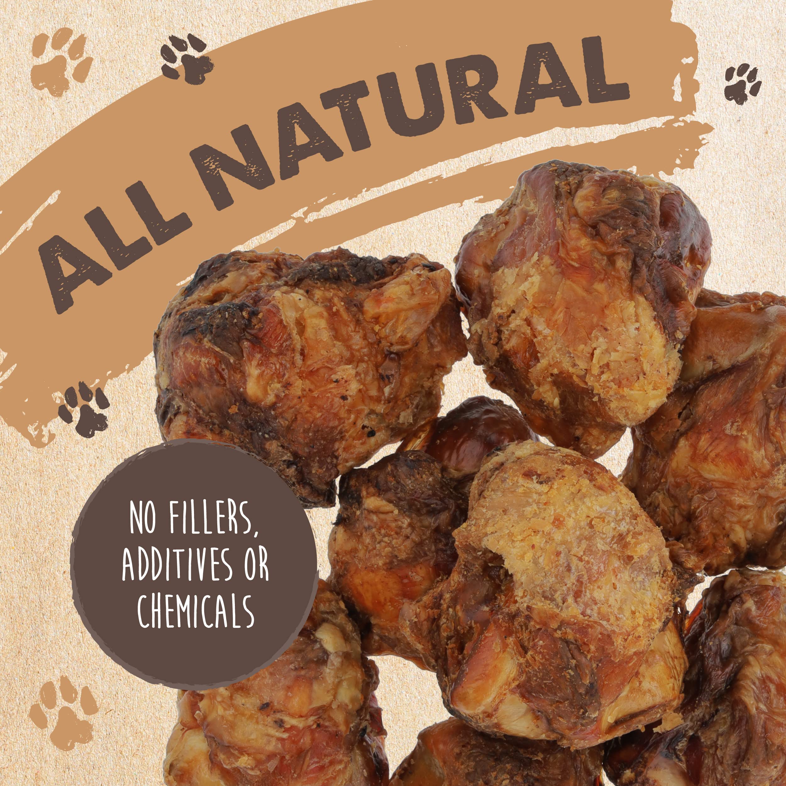 Mighty Paw hueso con carne adherida, ofrece doble fase de masticación