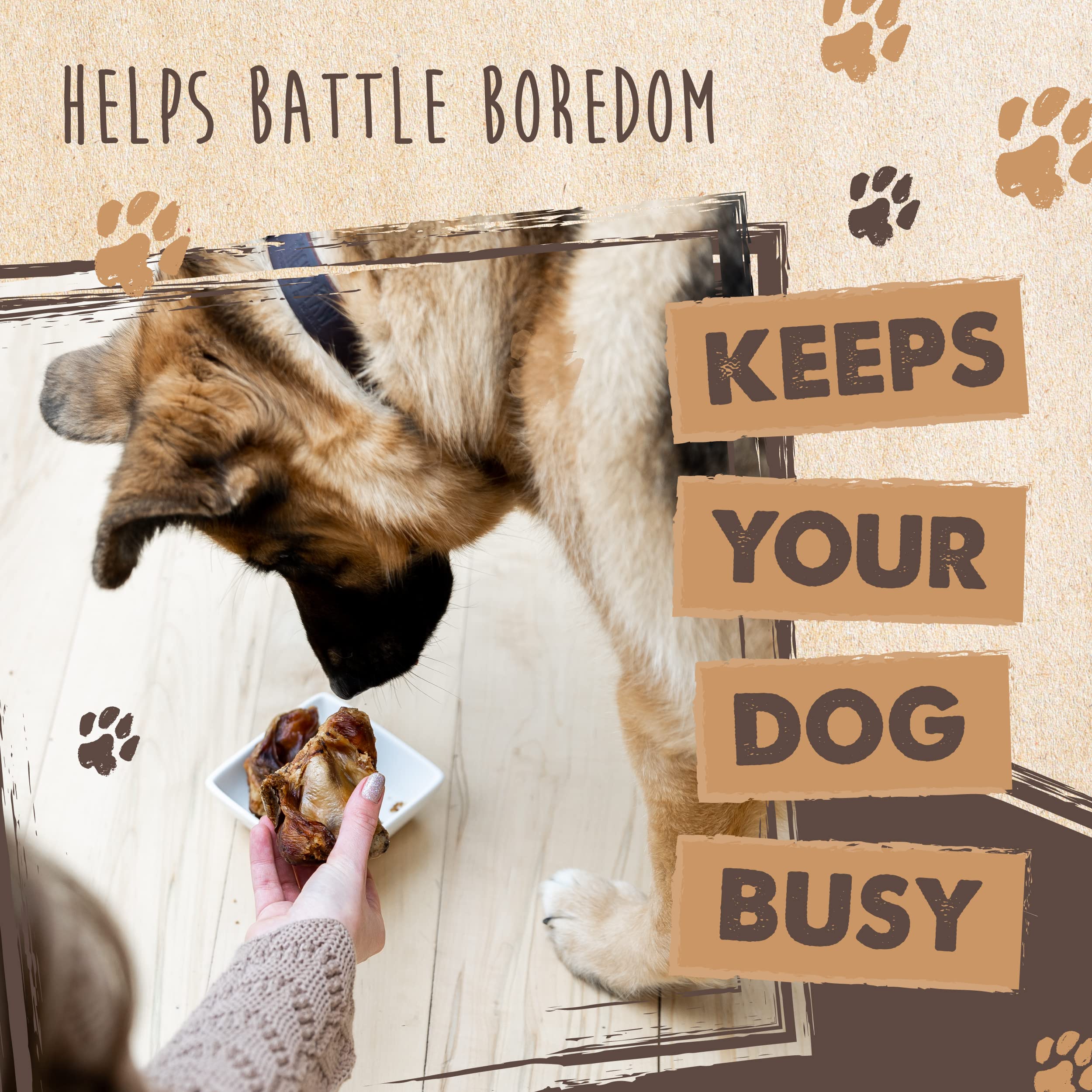 Mighty Paw perro masticando al aire libre, entretenimiento prolongado