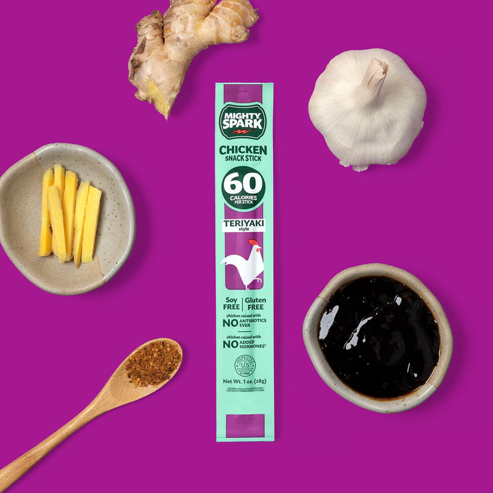 Mighty Spark etiqueta de ingredientes destacando sin nitritos ni soya