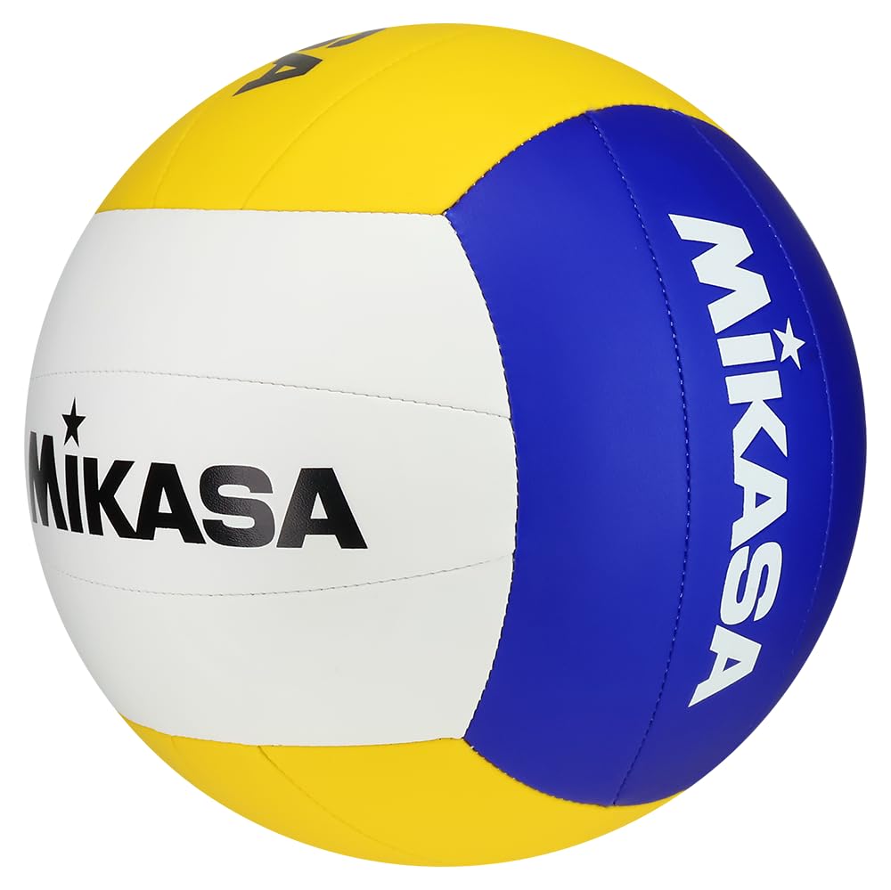 Mikasa VX20 in play on sand demonstrating visible flight and spin tracking