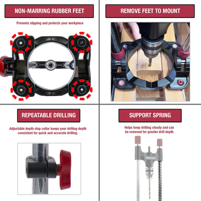 Milescraft DrillMate depth stop detail ensuring consistent hole depths quickly
