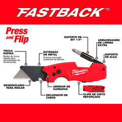 Milwaukee Fastback primer plano del porta-bits plegable mostrando versatilidad