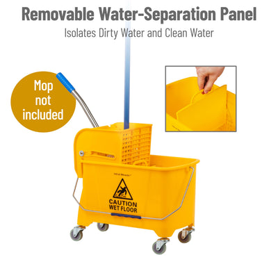 Mind Reader bucket being rolled while mopping demonstrating effortless mobility