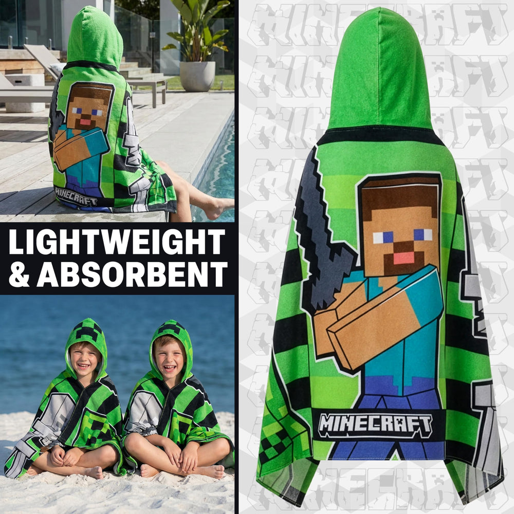 Minecraft capucha del poncho en detalle para mayor calidez
