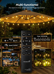 Minetom string lights wrapped on tree providing warm garden ambiance
