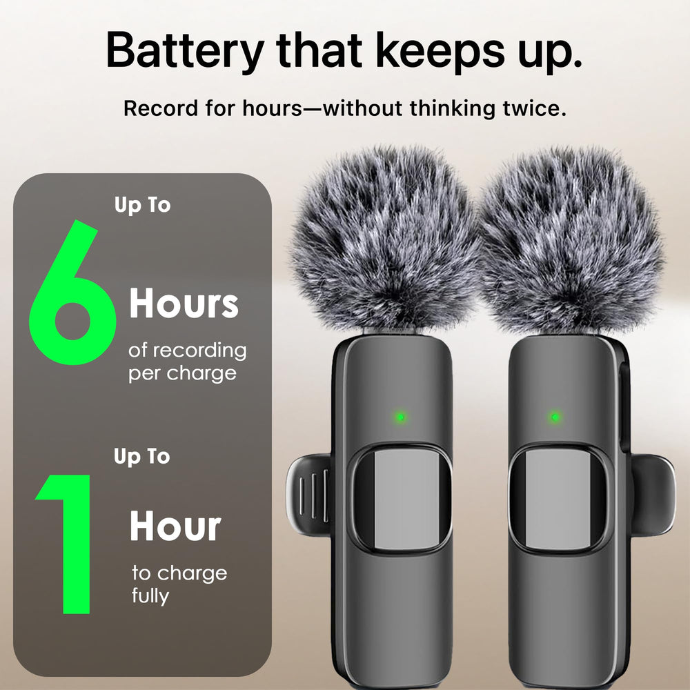 Mini Mic Pro accesorios: clip, cable USB-C, espuma y dead cat incluidos