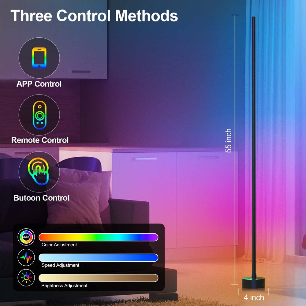 Miortior closeup of app control screen adjusting color and ease