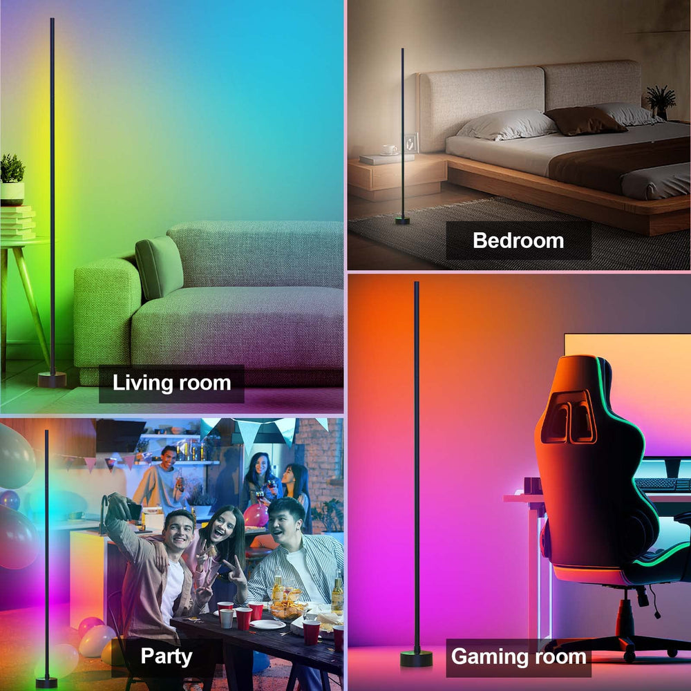 Miortior lamp in living room creating mood lighting for entertainment