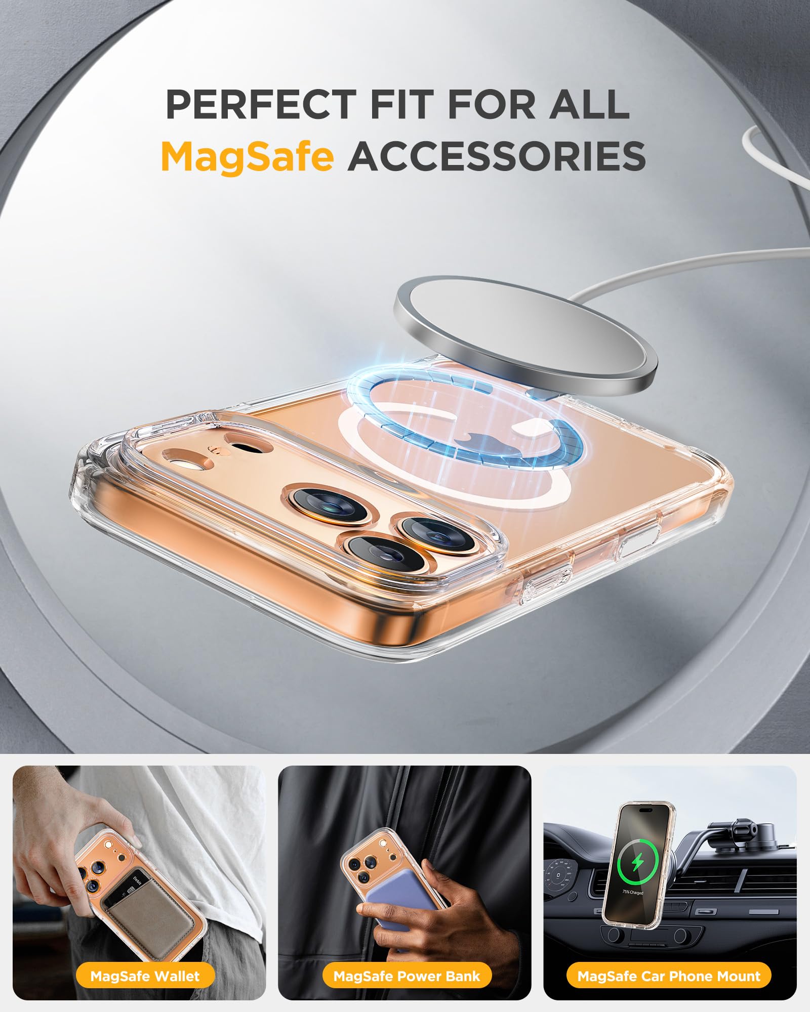 Miracase comparación de tamaño con iPhone 17 Pro Max para referencia
