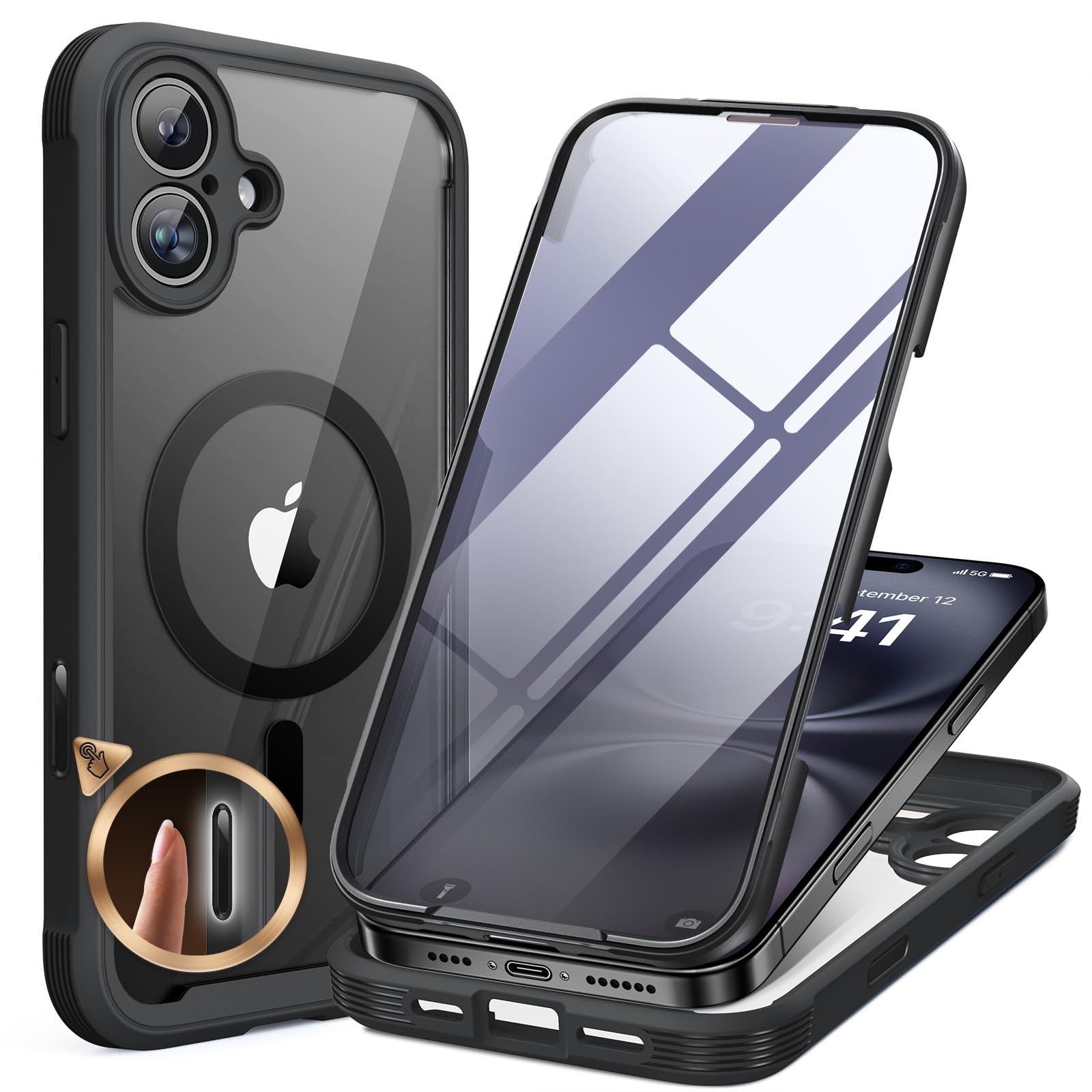 Miracase vista frontal de la funda mostrando ajuste perfecto y protección