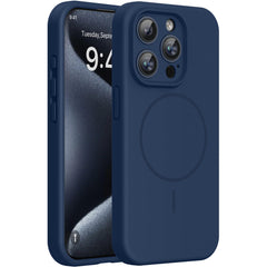 Miracase funda frontal azul oscuro mostrando ajuste preciso y diseño elegante