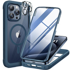 Miracase vista frontal de la funda Storm Blue mostrando protección completa