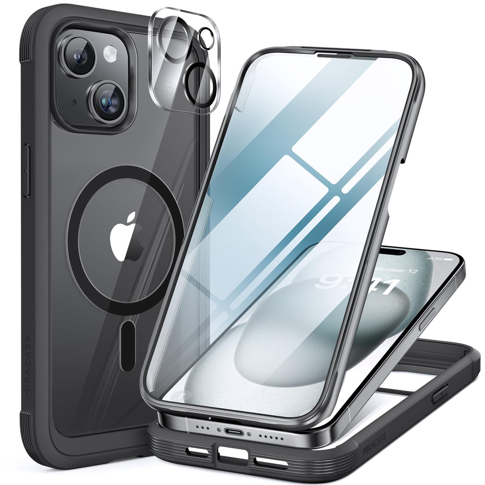 Miracase frontal con funda montada mostrando ajuste perfecto y protección.