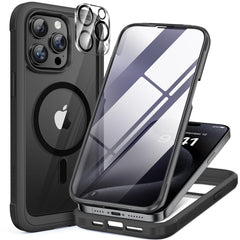Miracase vista frontal de funda mostrando protección completa y accesos precisos