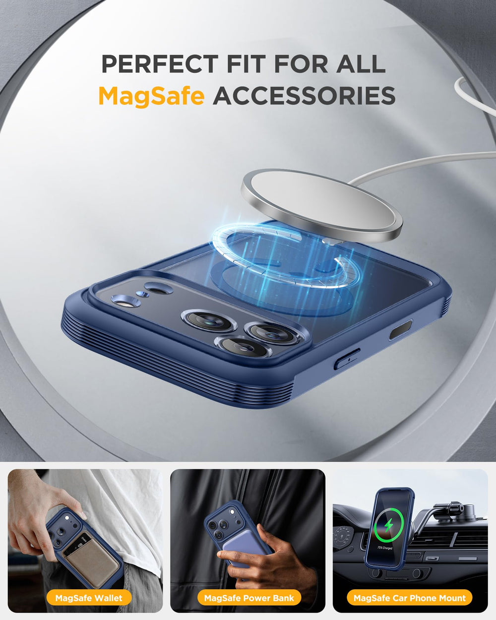 Miracase iPhone 17 Pro Max en mano demostrando agarre cómodo y uso diario seguro