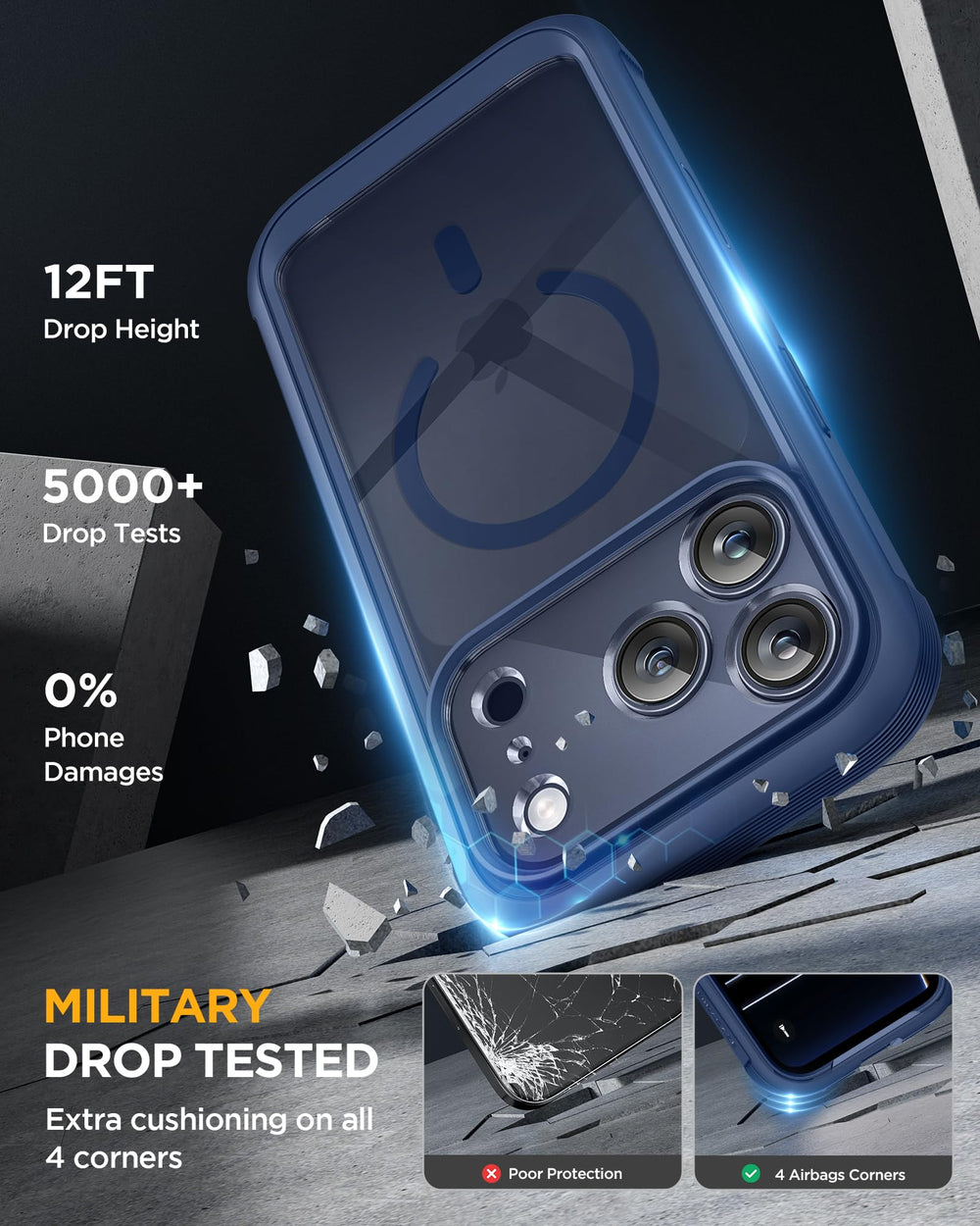 Miracase respaldo transparente resistente a amarillez que muestra el color real del iPhone