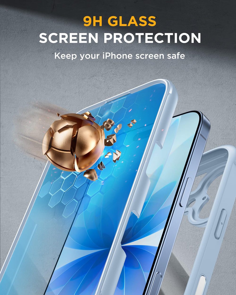 Miracase built-in 9H glass screen close-up keeping touch sensitivity intact