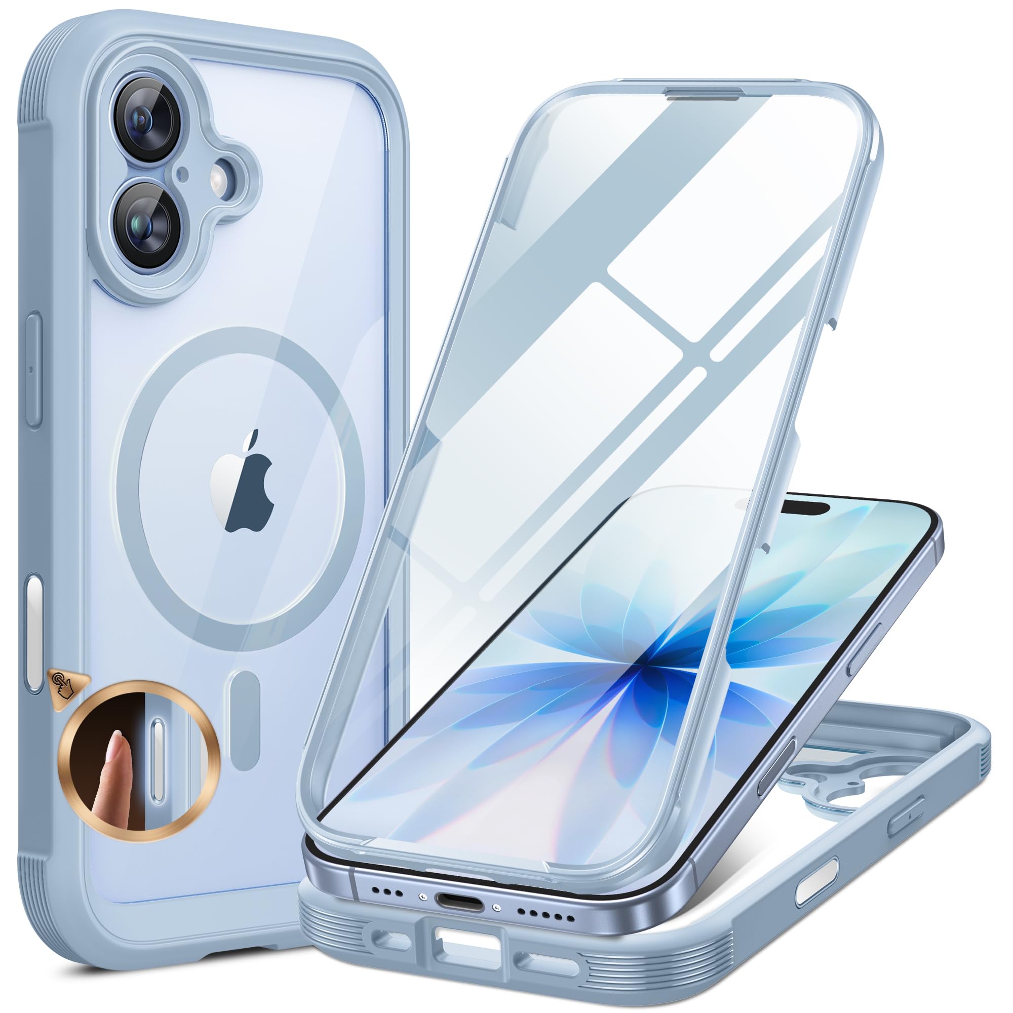 Miracase front view showing full-body protection and built-in glass for impact resistance