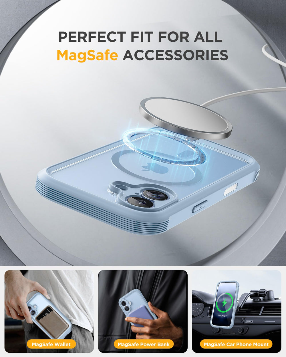 Miracase held in hand to show size, grip comfort, and drop protection