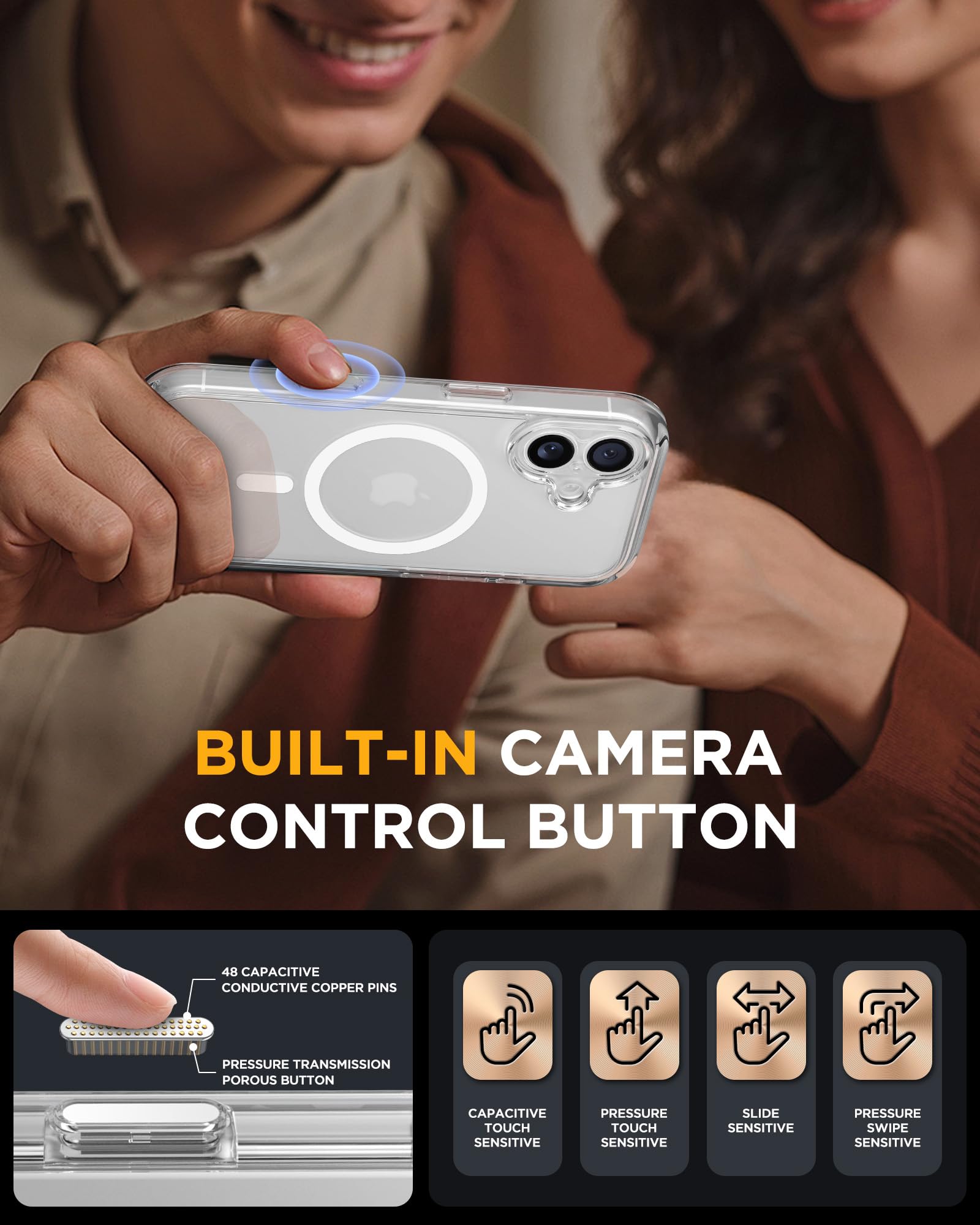Miracase vista lateral con doble capa absorbente y agarre cómodo
