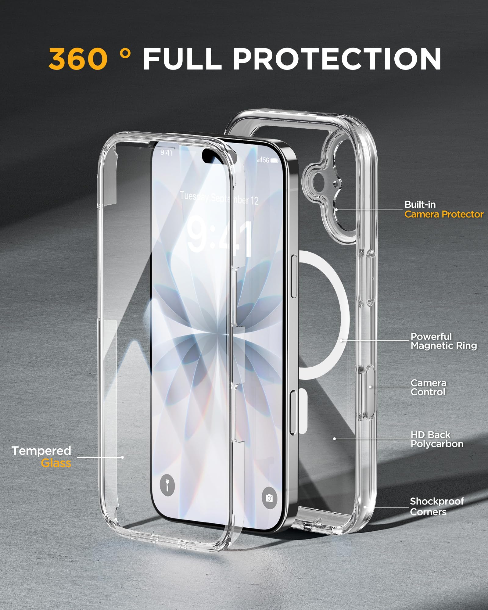 Miracase protector de pantalla 9H integrado sin burbujas ni separaciones