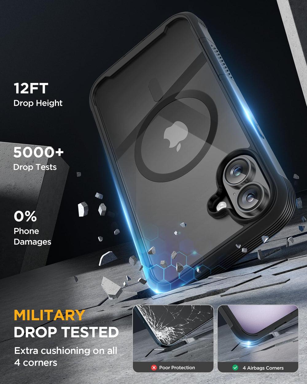 Miracase reverso cristal claro que mantiene el color original del iPhone