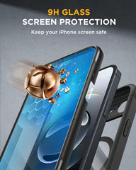 Perfil Miracase con parachoques absorbente protegiendo esquinas del iPhone