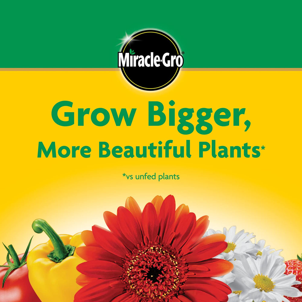 Miracle-Gro comparación de escala en jardín para calcular cobertura