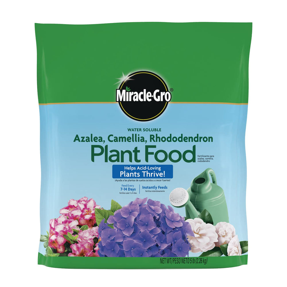 Miracle-Gro empaque frontal 5 lb mostrando identificación y uso fácil