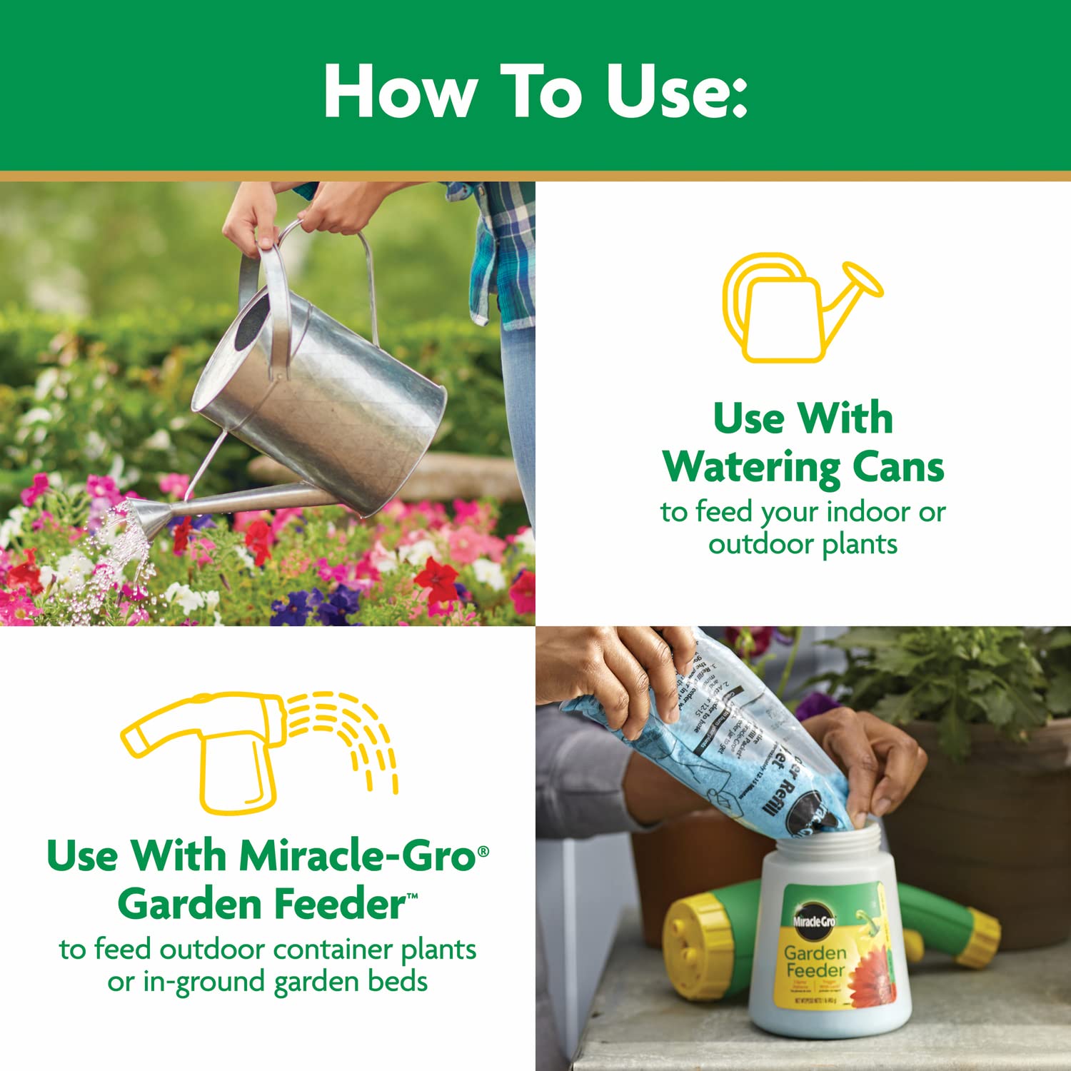 Miracle-Gro cuchara de medida incluida para dosis seguras y precisas
