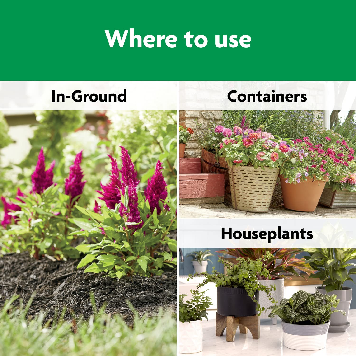 Miracle-Gro on a container pot demonstrating convenient container use