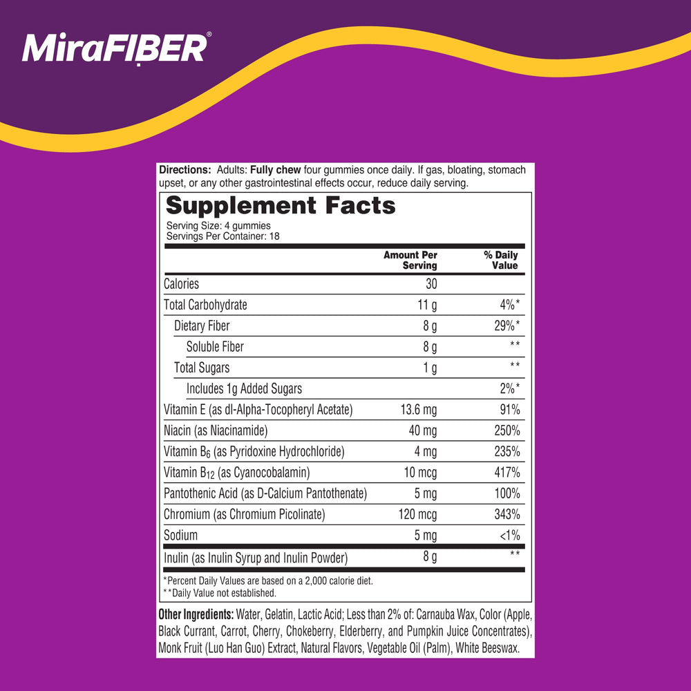 MiraLAX mirafiber botella abierta accesible para consumo diario