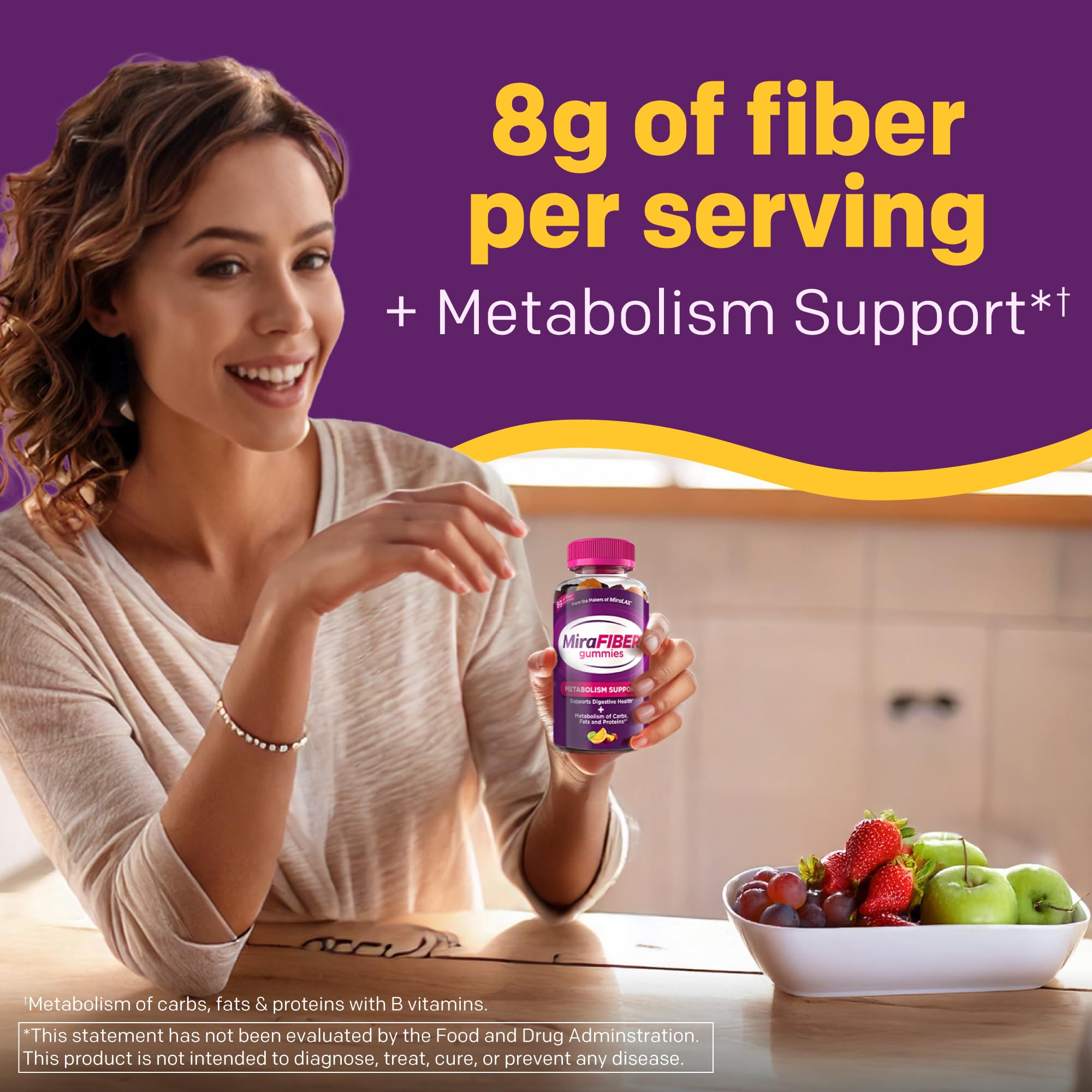 MiraLAX mirafiber etiqueta con ingredientes claridad y transparencia