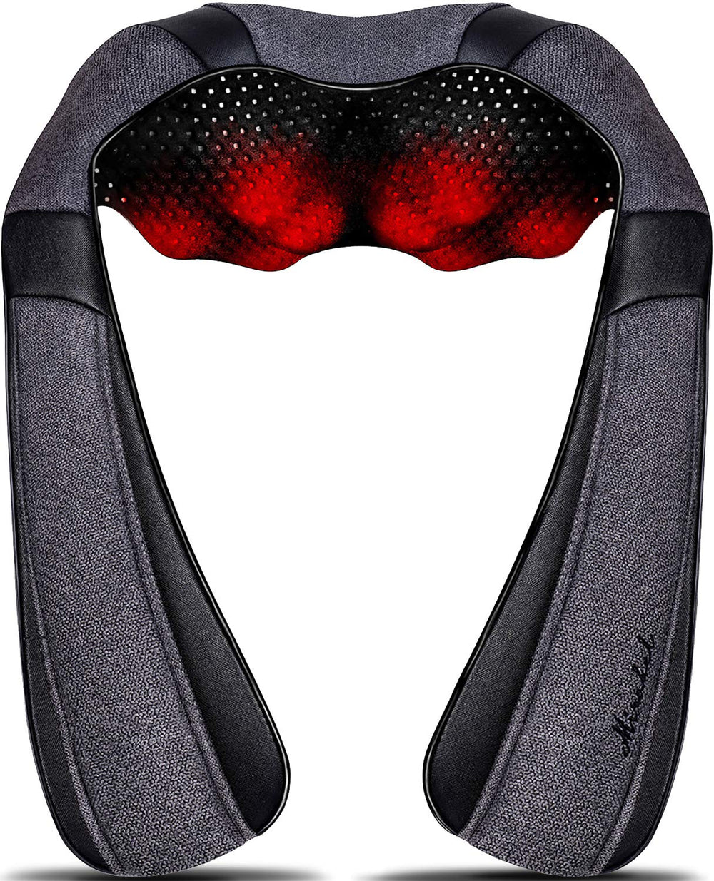 Mirakel masajeador cuello frontal mostrando diseño ergonómico y confort