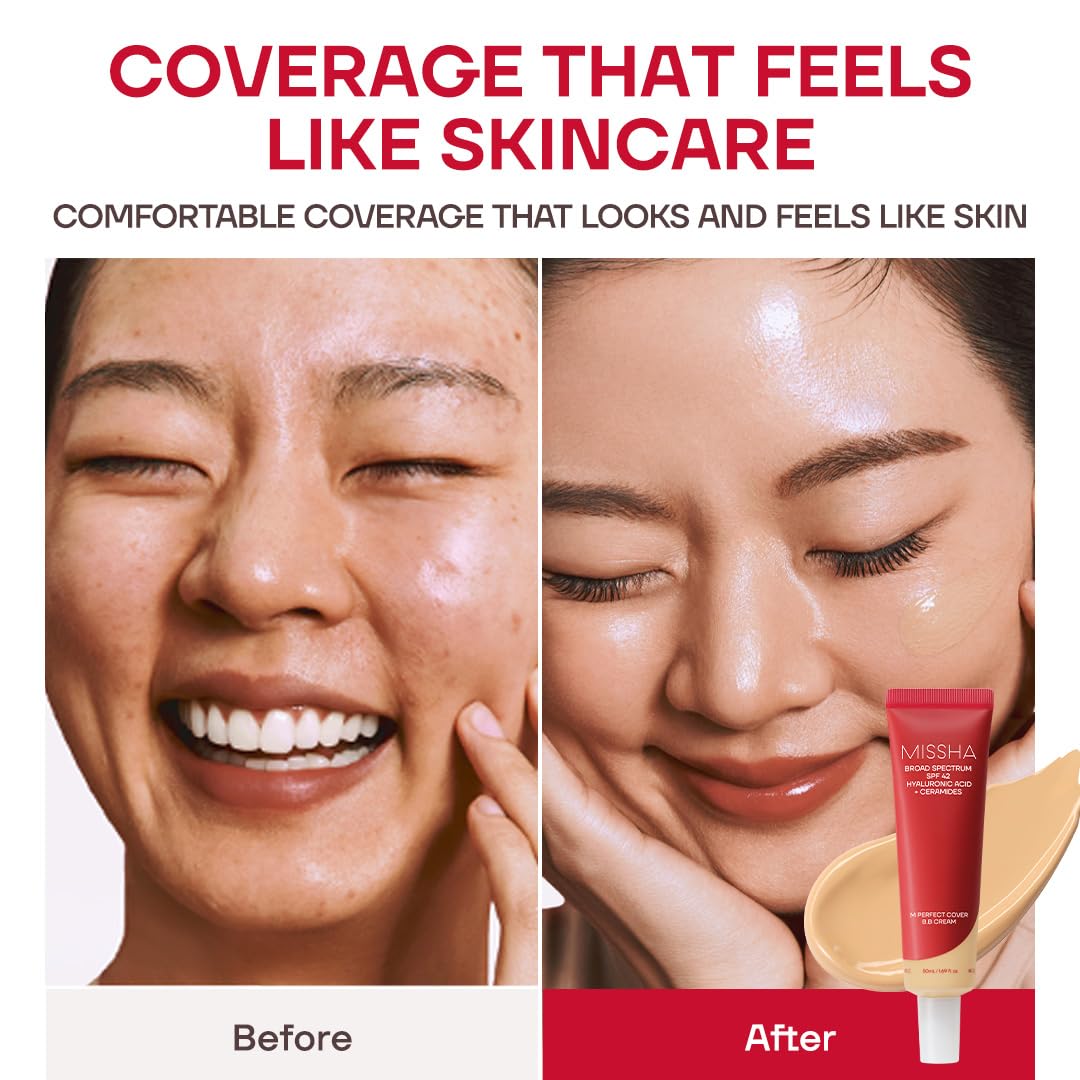 MISSHA etiqueta SPF 42 PA+++ destacando protección diaria efectiva