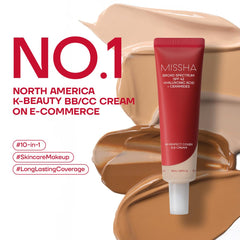 MISSHA textura de la BB cream en primer plano, hidratación visible