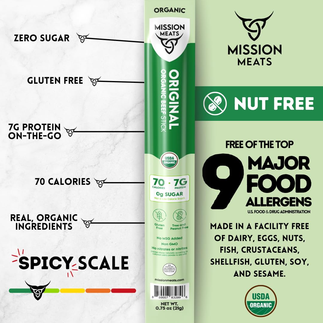 Mission Meats palito en mano para comparar tamaño y mostrar porción controlada