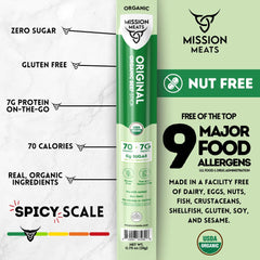 Mission Meats palito en mano para comparar tamaño y mostrar porción controlada