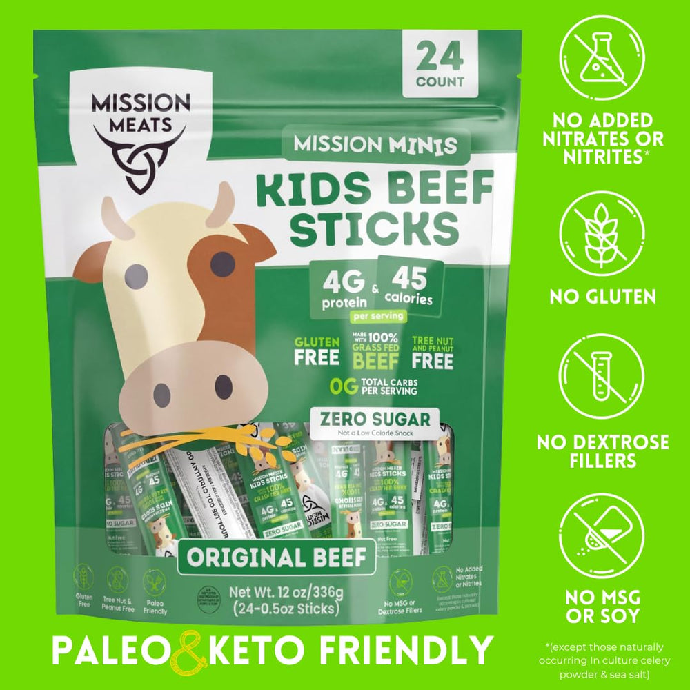 Mission Meats stick in a backpack pocket for travel-ready, mess-free snacking