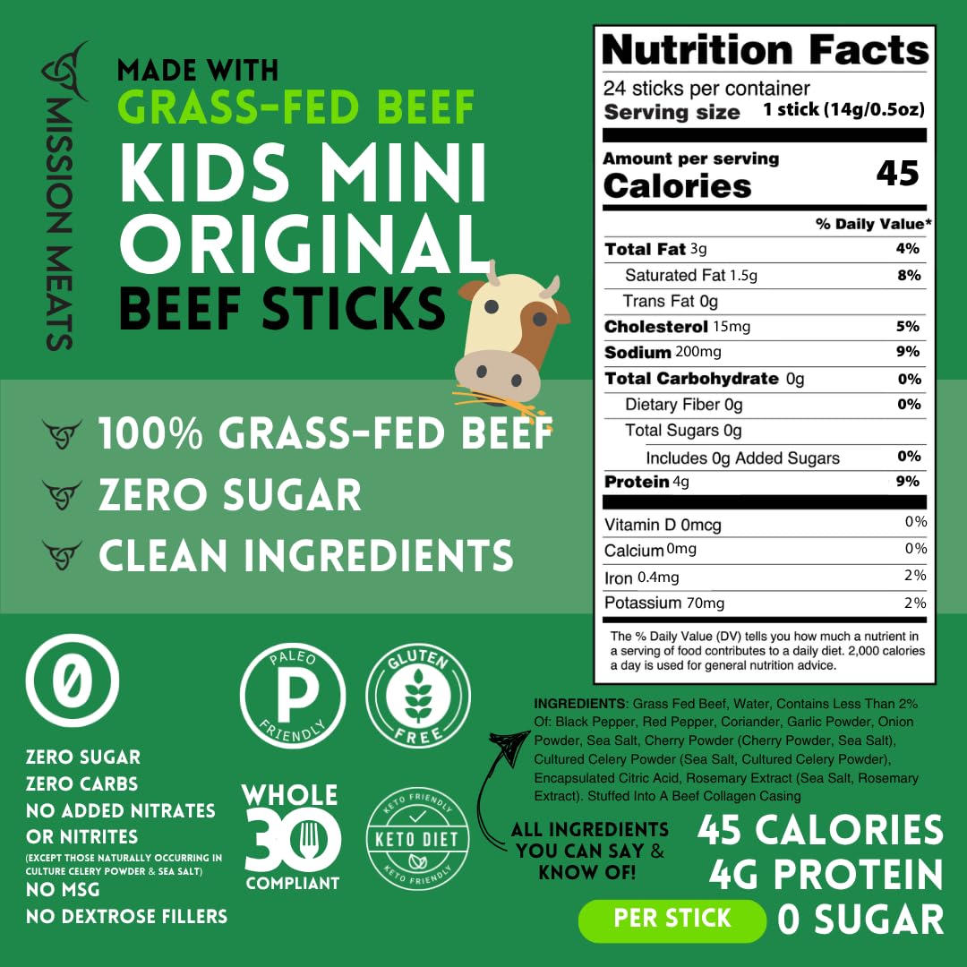Mission Meats beef stick tucked inside a child's lunchbox for easy school lunches