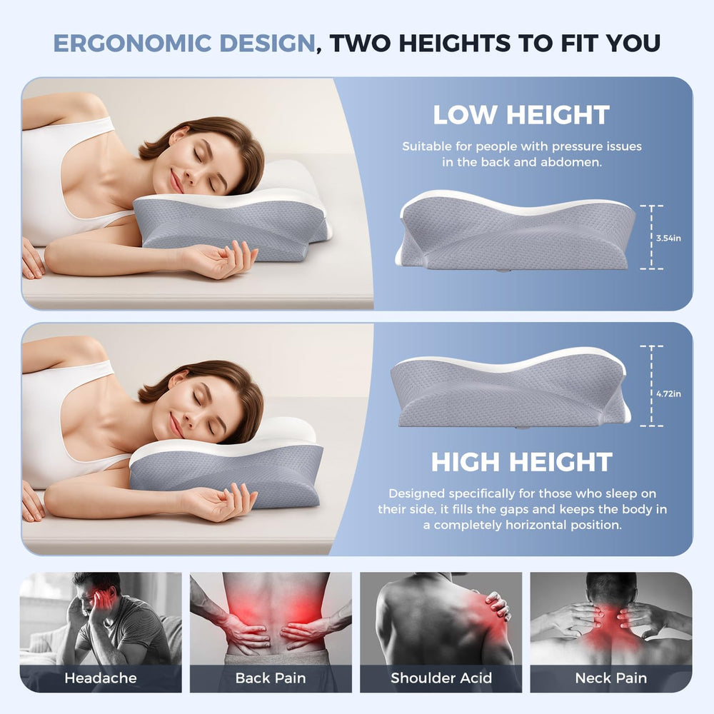 Missleep almohada en uso por durmiente lateral con buen soporte